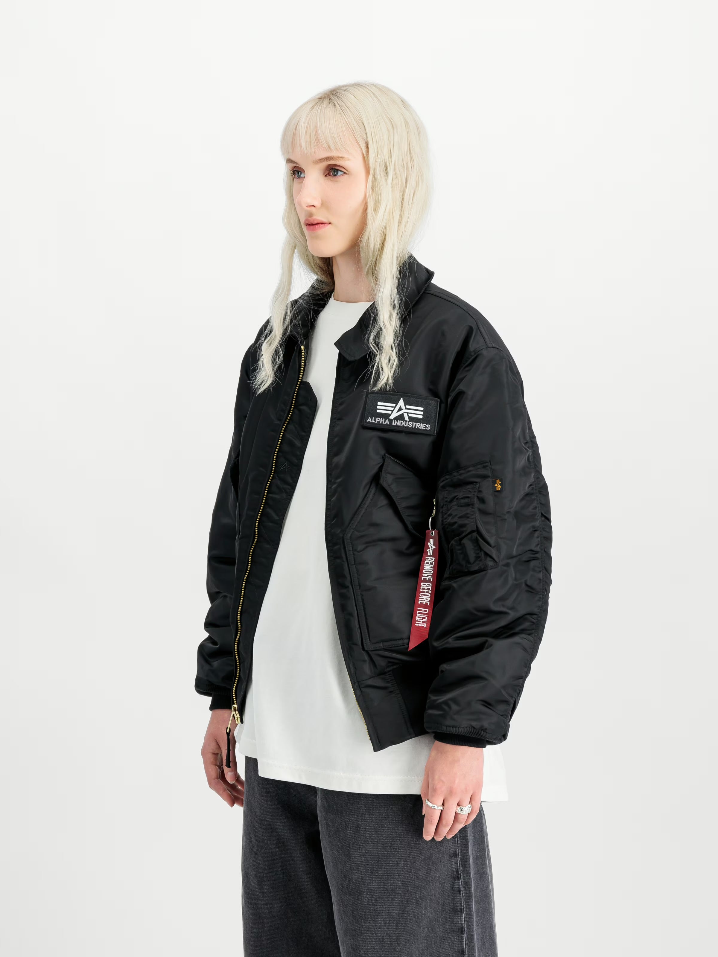Alpha Industries CWU–45 Heritage Bomber Jacket (black)