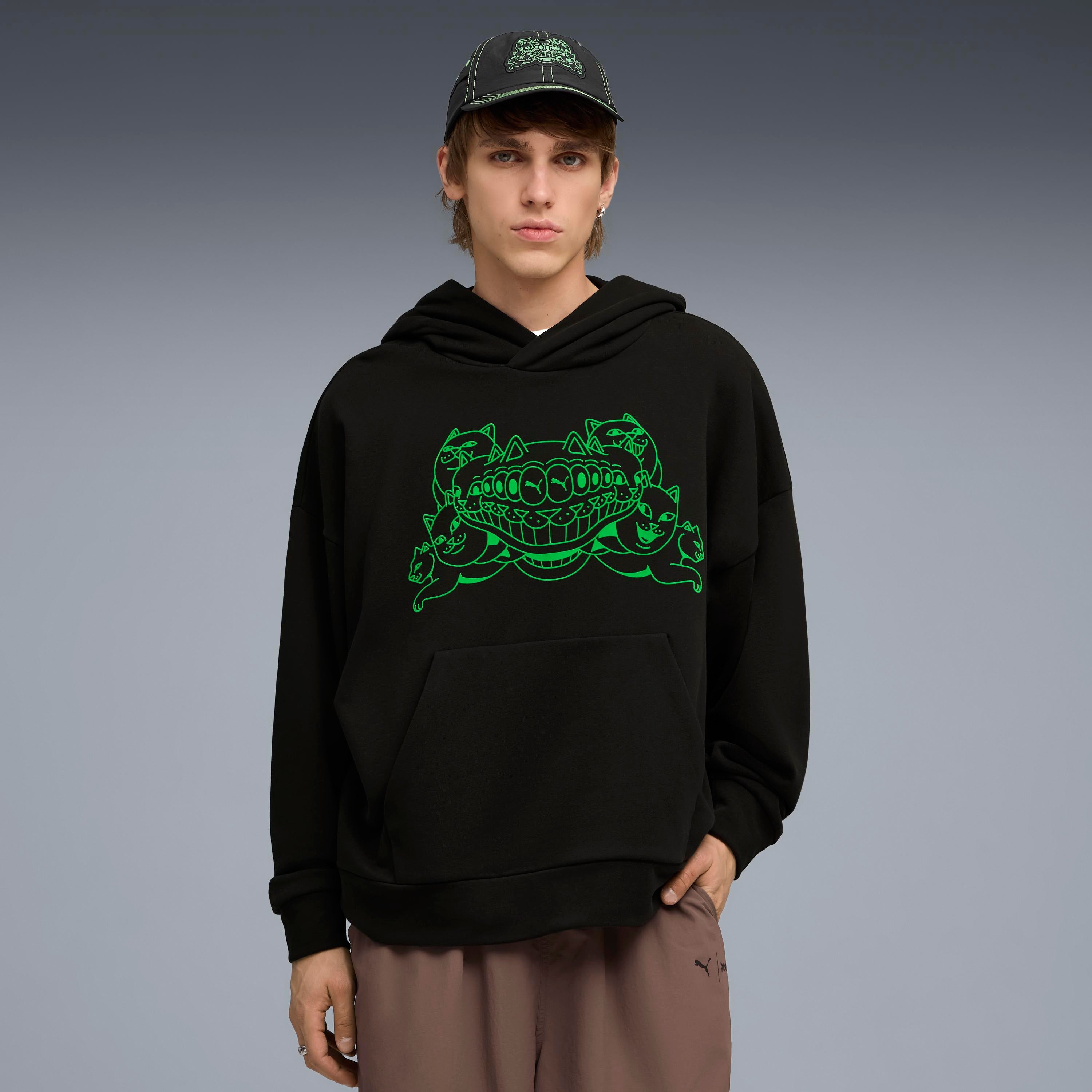 RIPNDIP PUMA X RIPNDIP Boxy Graphic Hoodie (Puma Black)