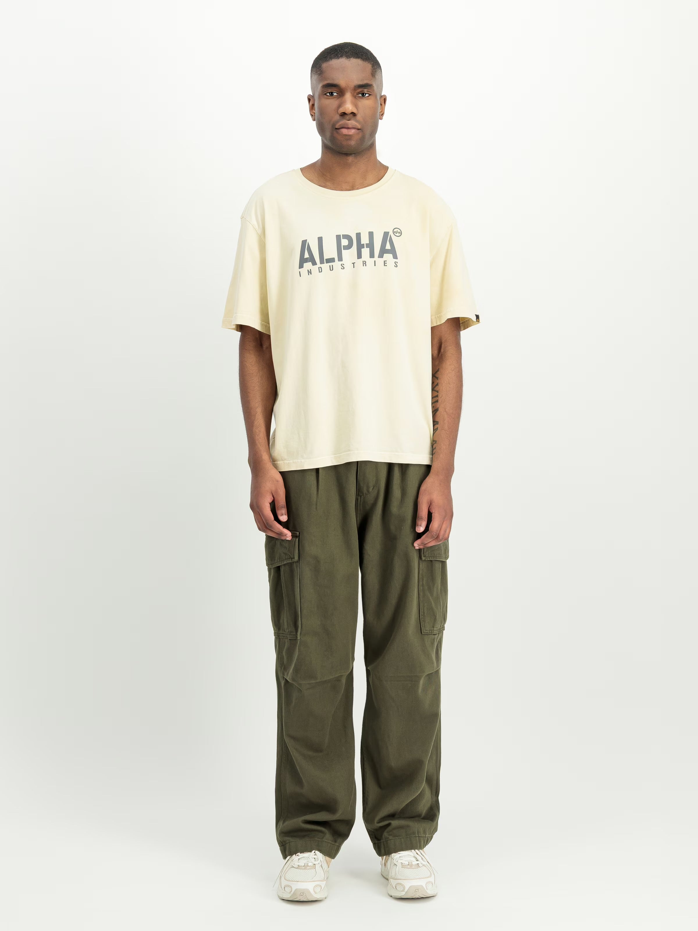 Alpha Stencil T-Shirt Vintage White-300