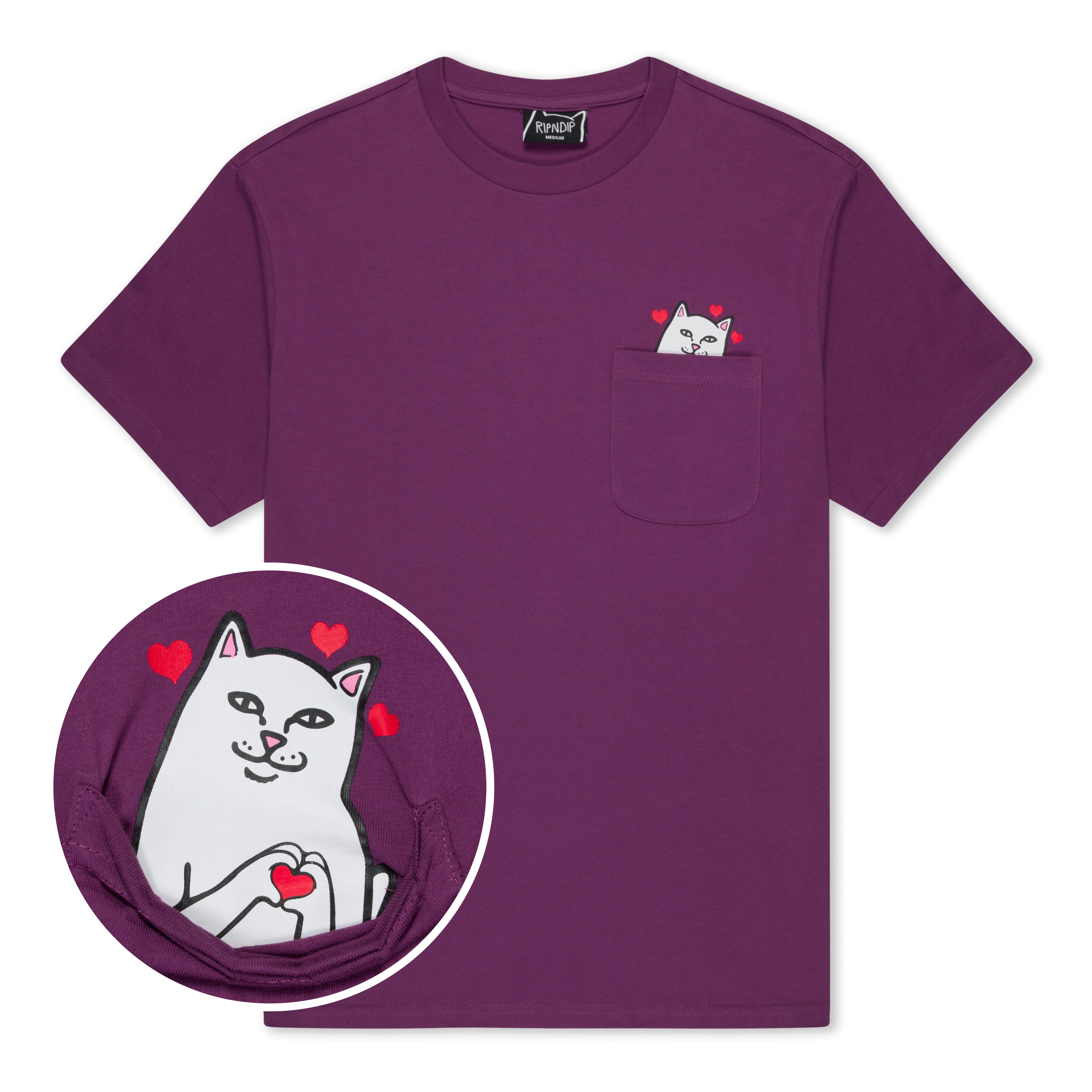 RIPNDIP Nermal Loves Pocket Tee (Plum)
