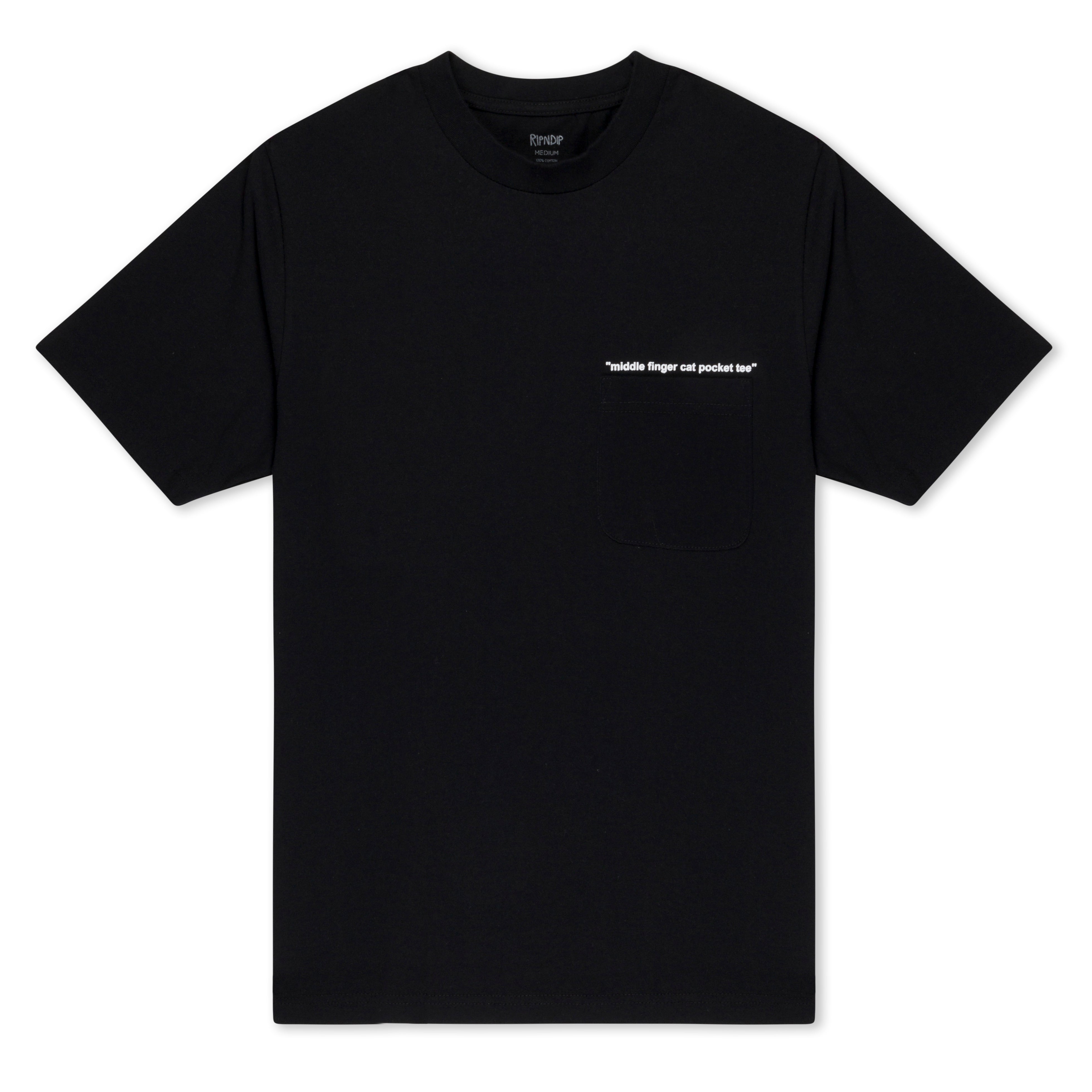 Middle Finger Cat Pocket Tee (Black) – RIPNDIP Germany
