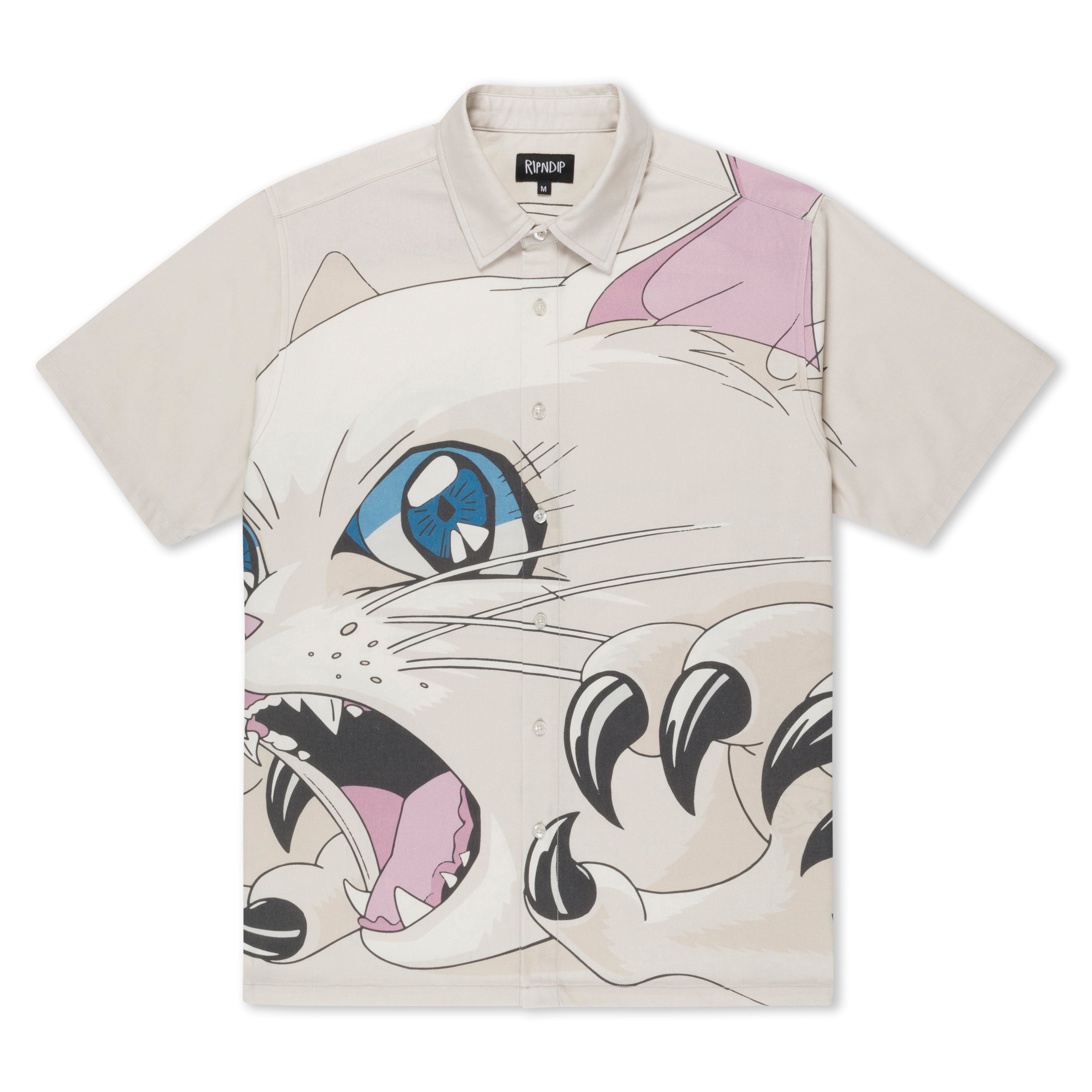RIPNDIP Metal Claw Button Up Shirt (Bone)