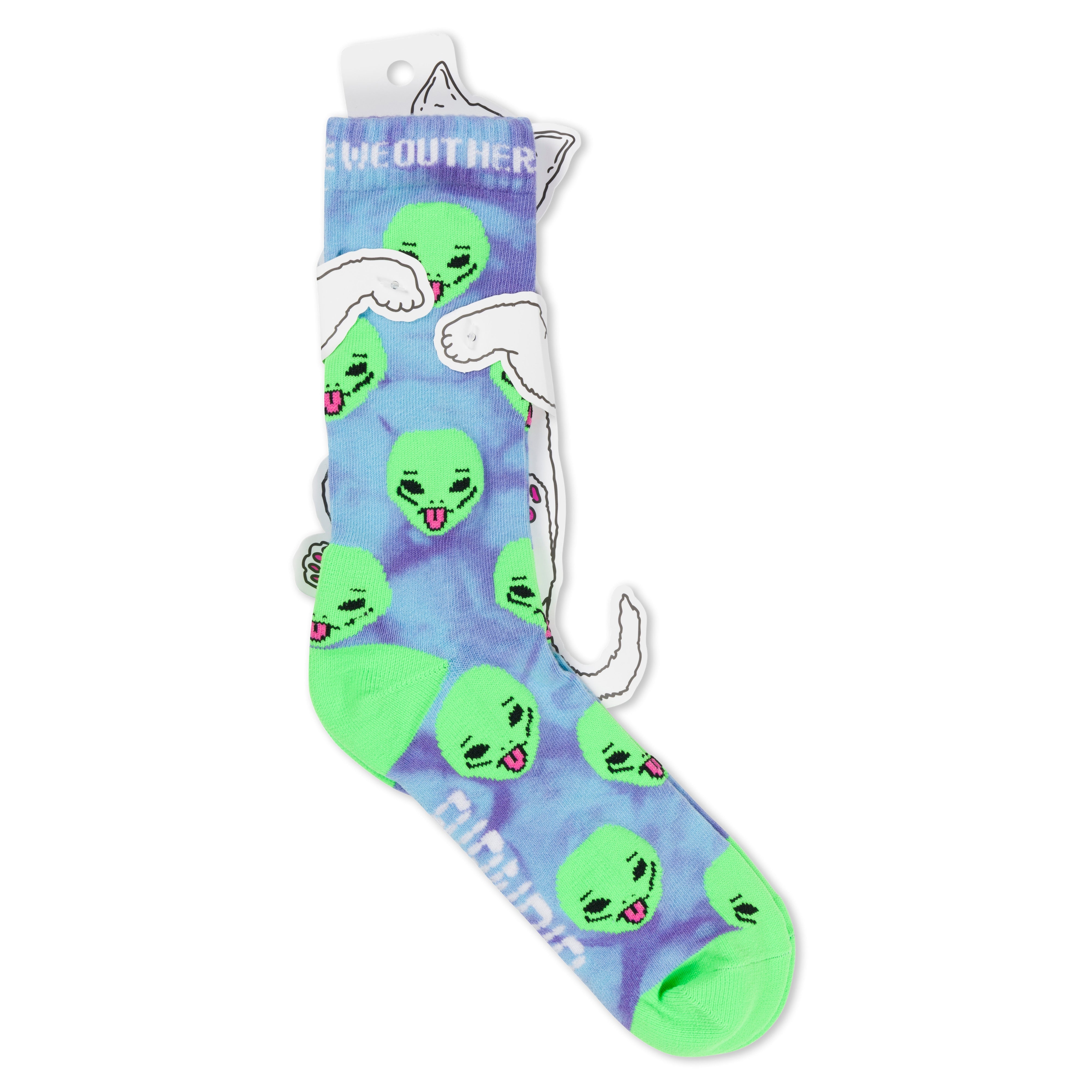 RipNDip We Out Here Socks (Purple Tie Dye)