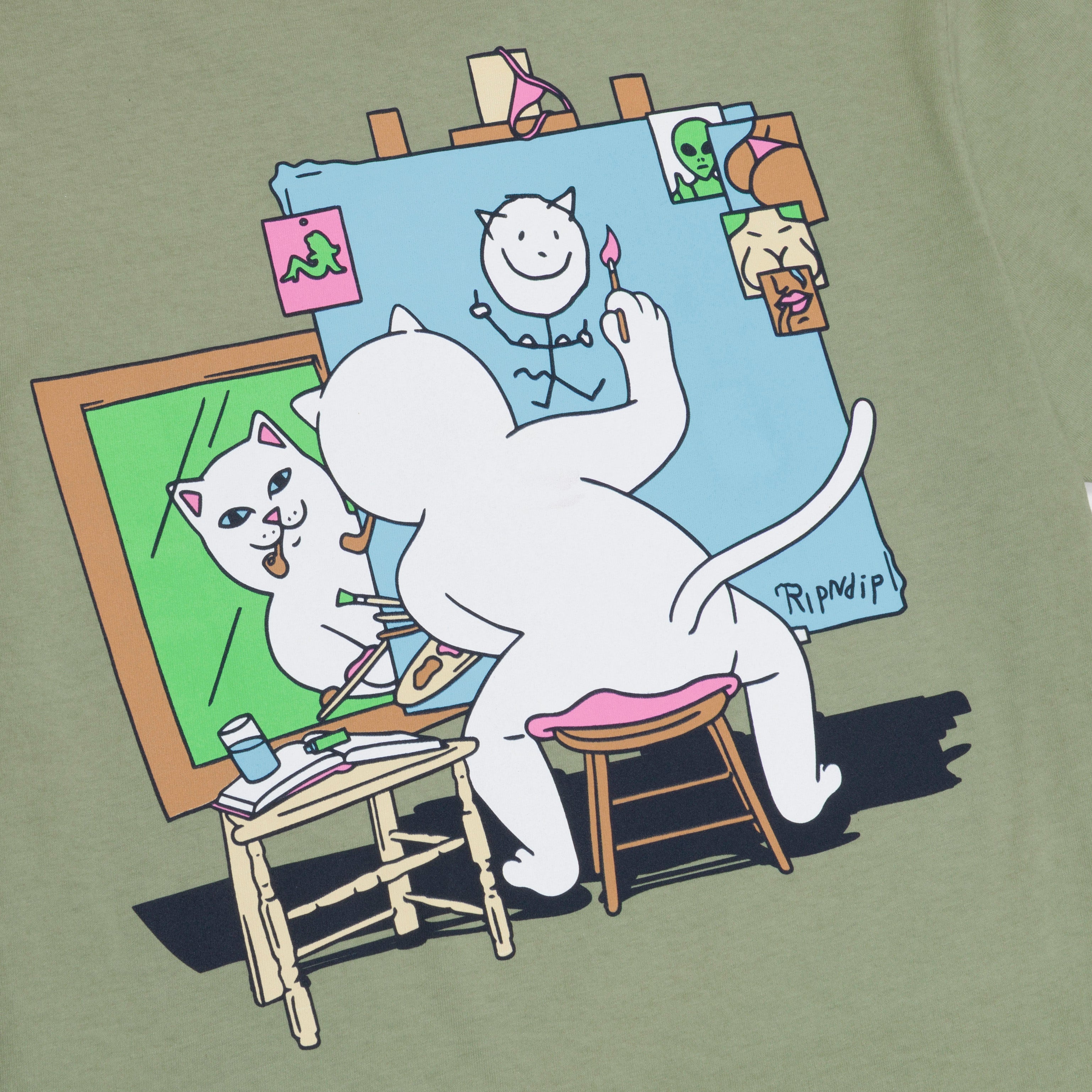RIPNDIP Nerman Rockwell Tee (Dusty Olive)
