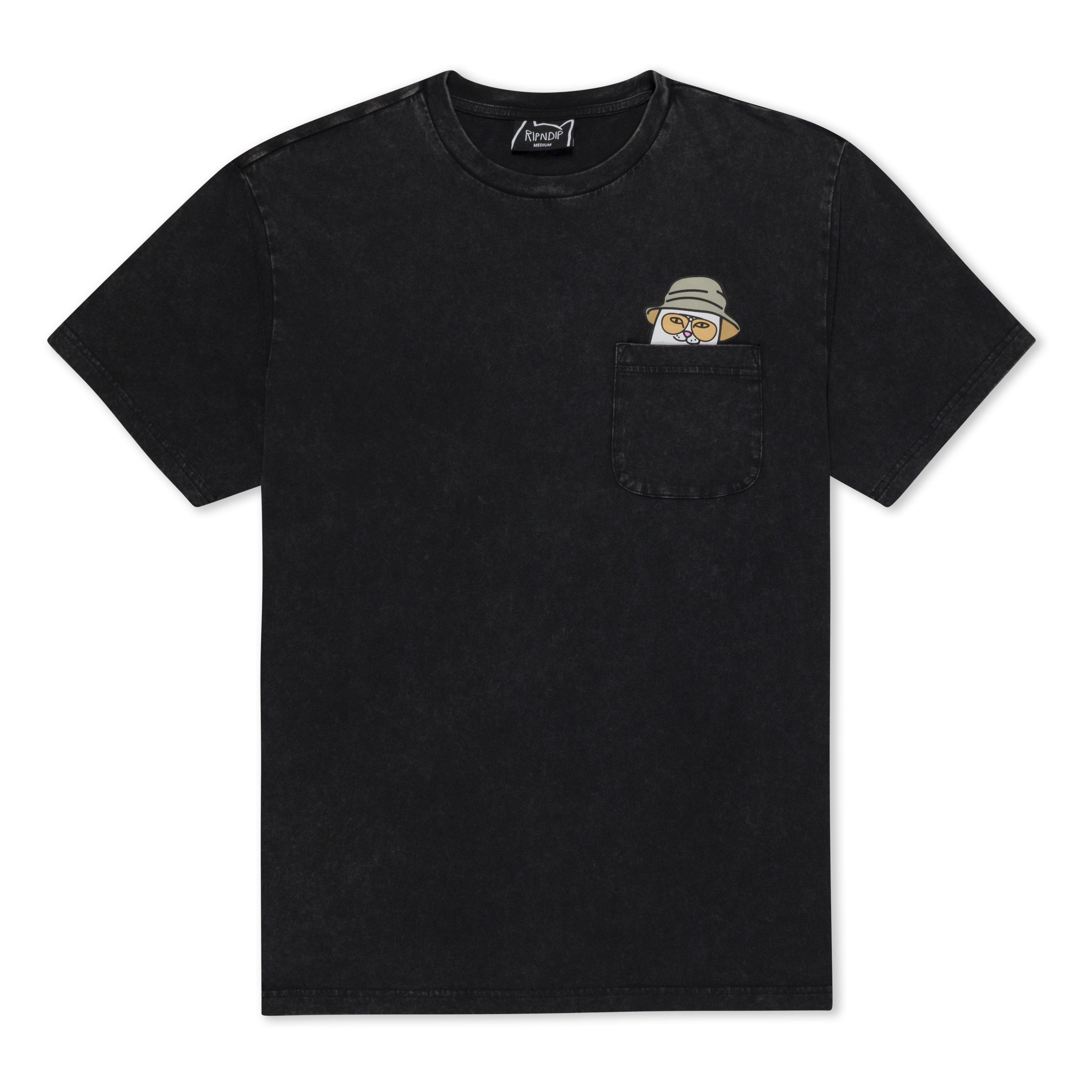 RIPNDIP Nermal S Thompson Pocket Tee (Black Mineral Wash)