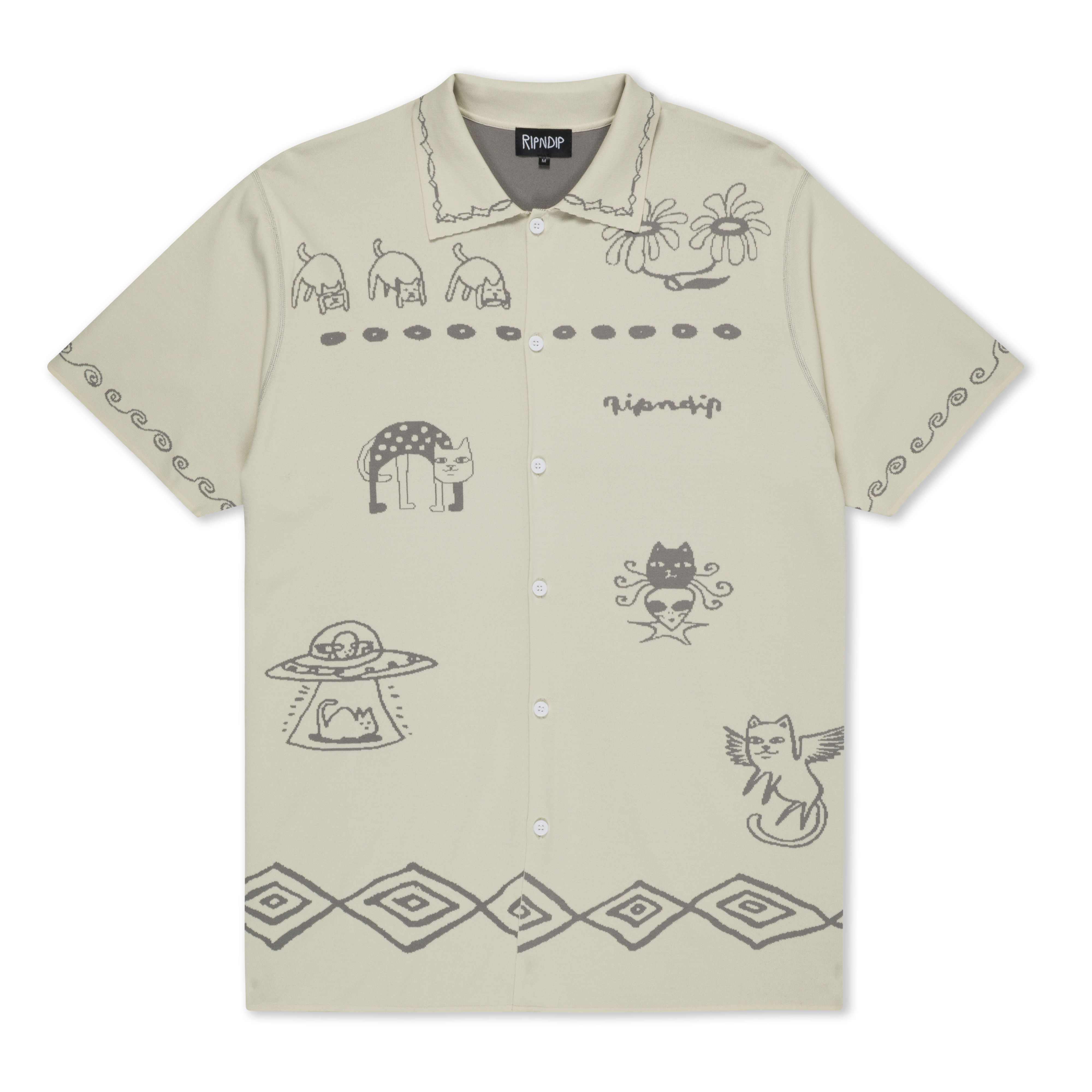 RIPNDIP Blonded Reversible Button Up (Sand / Charcoal)
