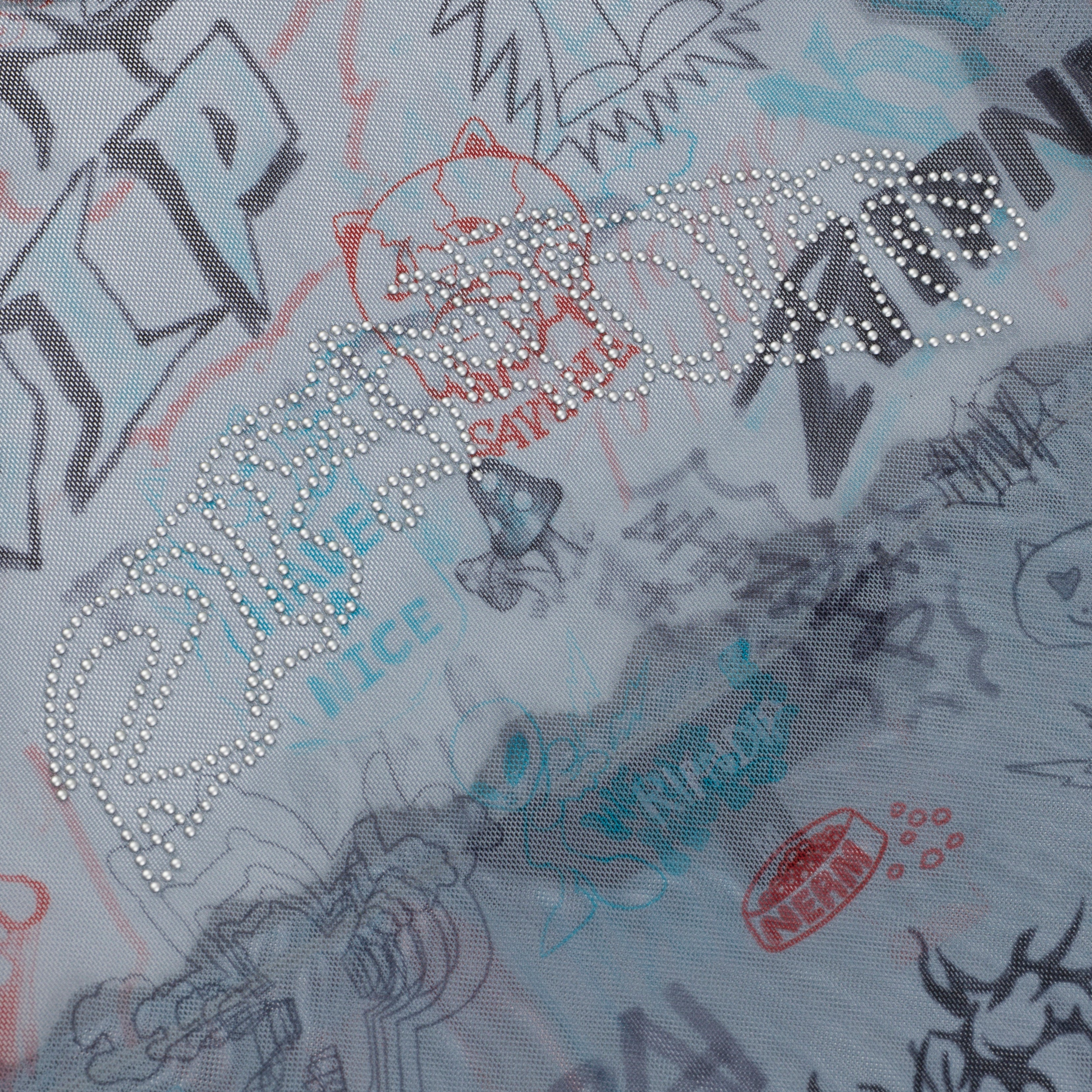 RIPNDIP Marker Long Sleeve Mesh Crop Top (Charcoal)