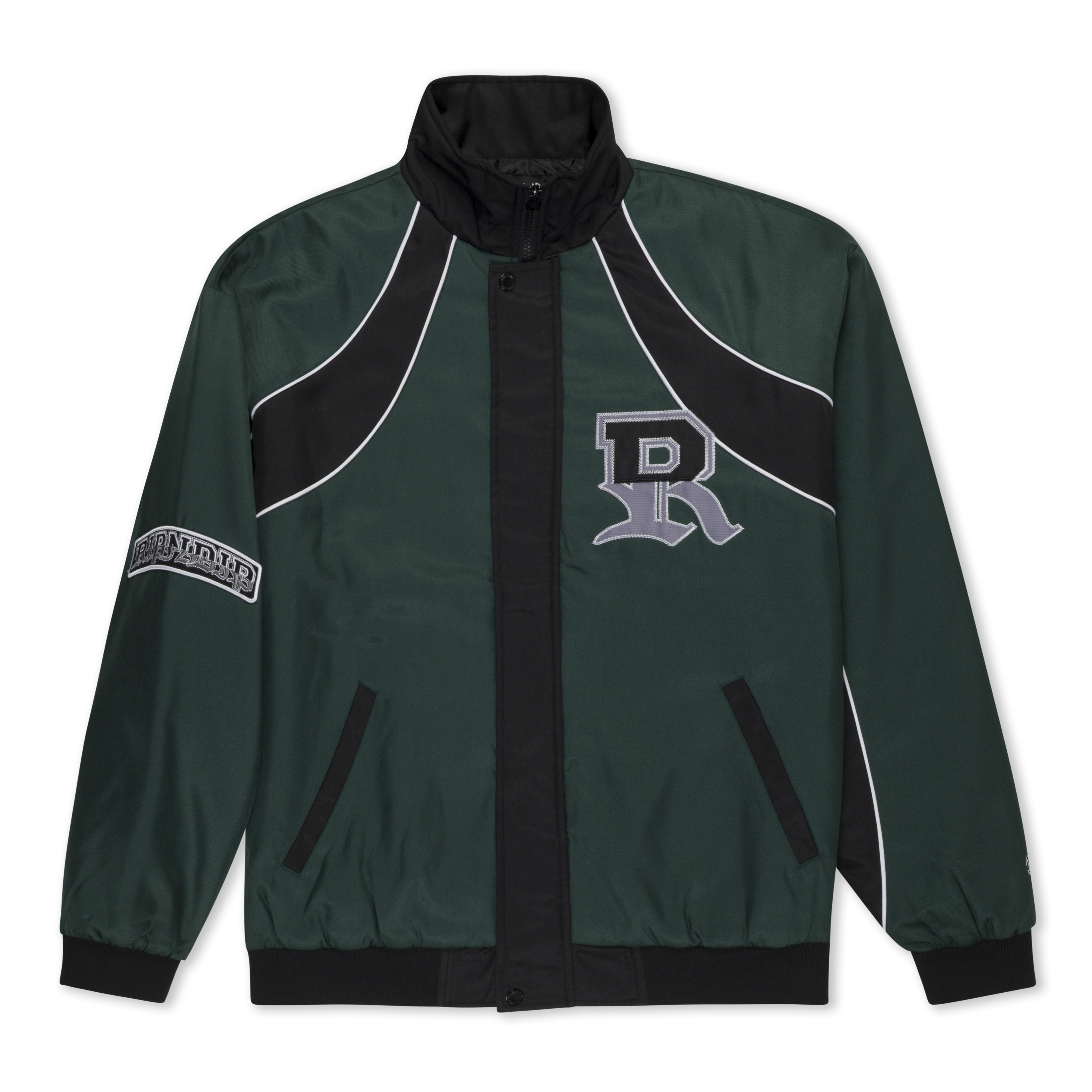 RIPNDIP RIPNDIP Athletics Race Jacket (Hunter Green / Black)