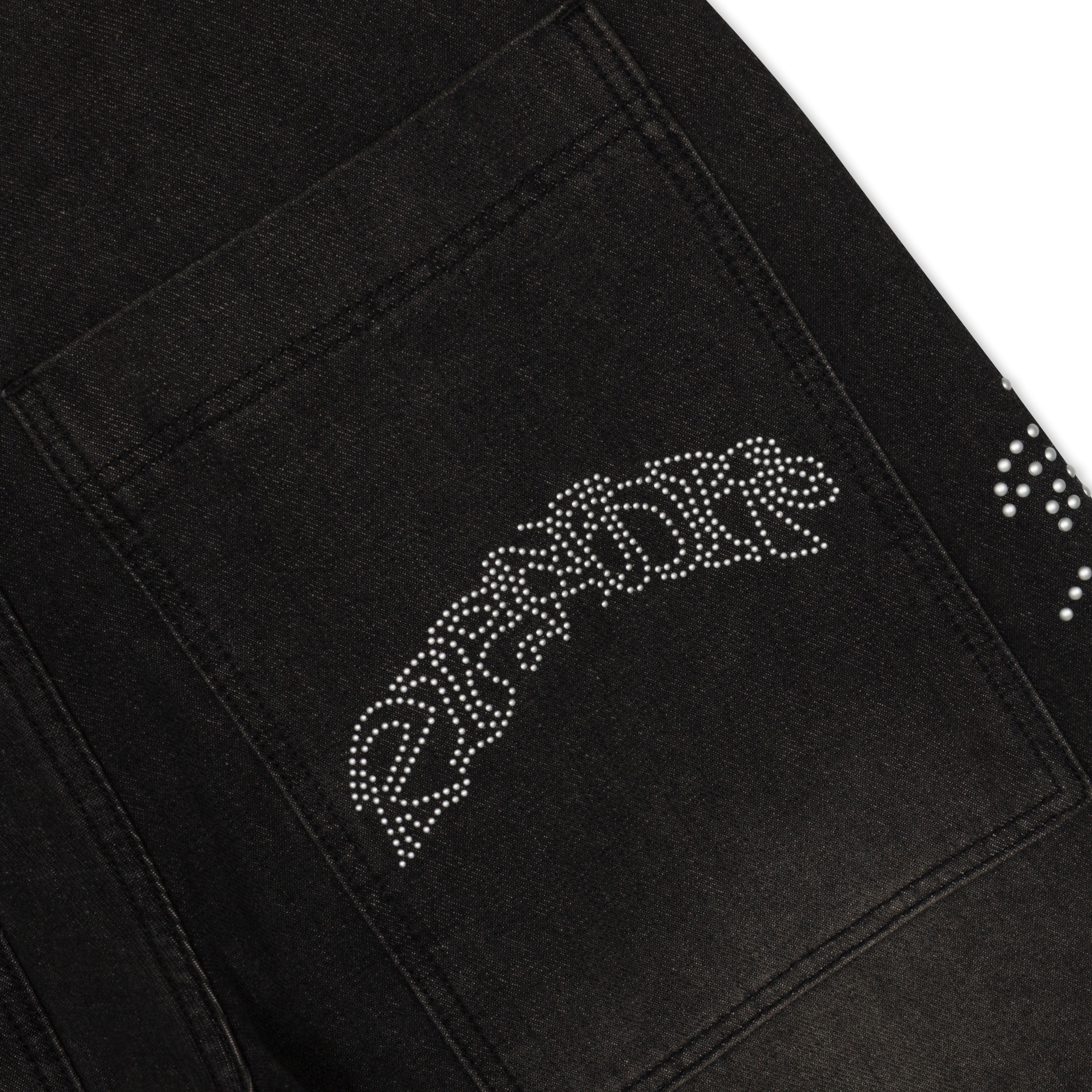 RIPNDIP Pretty Flacko Extra Wide Leg Pants (Black Vintage Wash Denim)