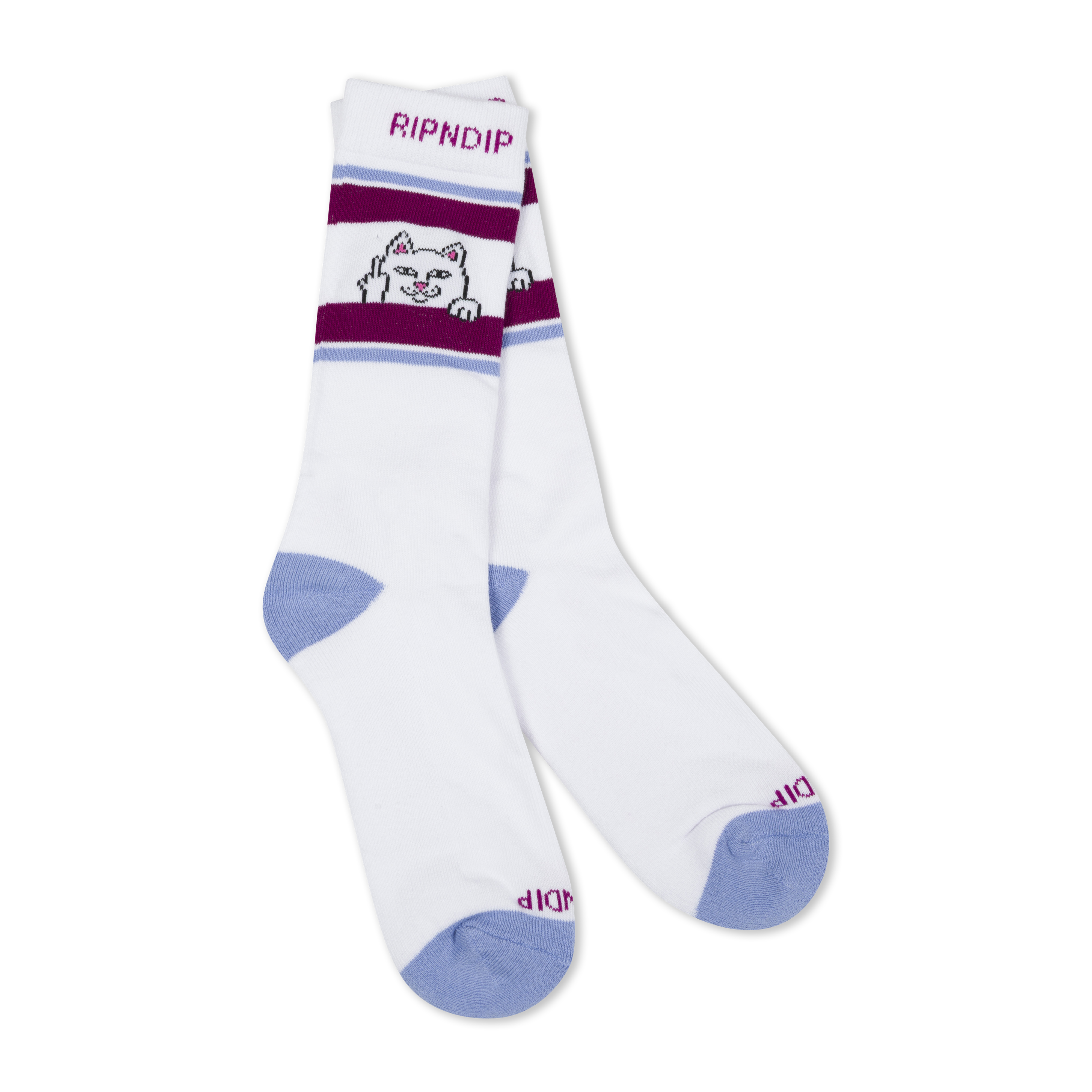 RIPNDIP Peeking Nermal Socks (Plum / Blue)