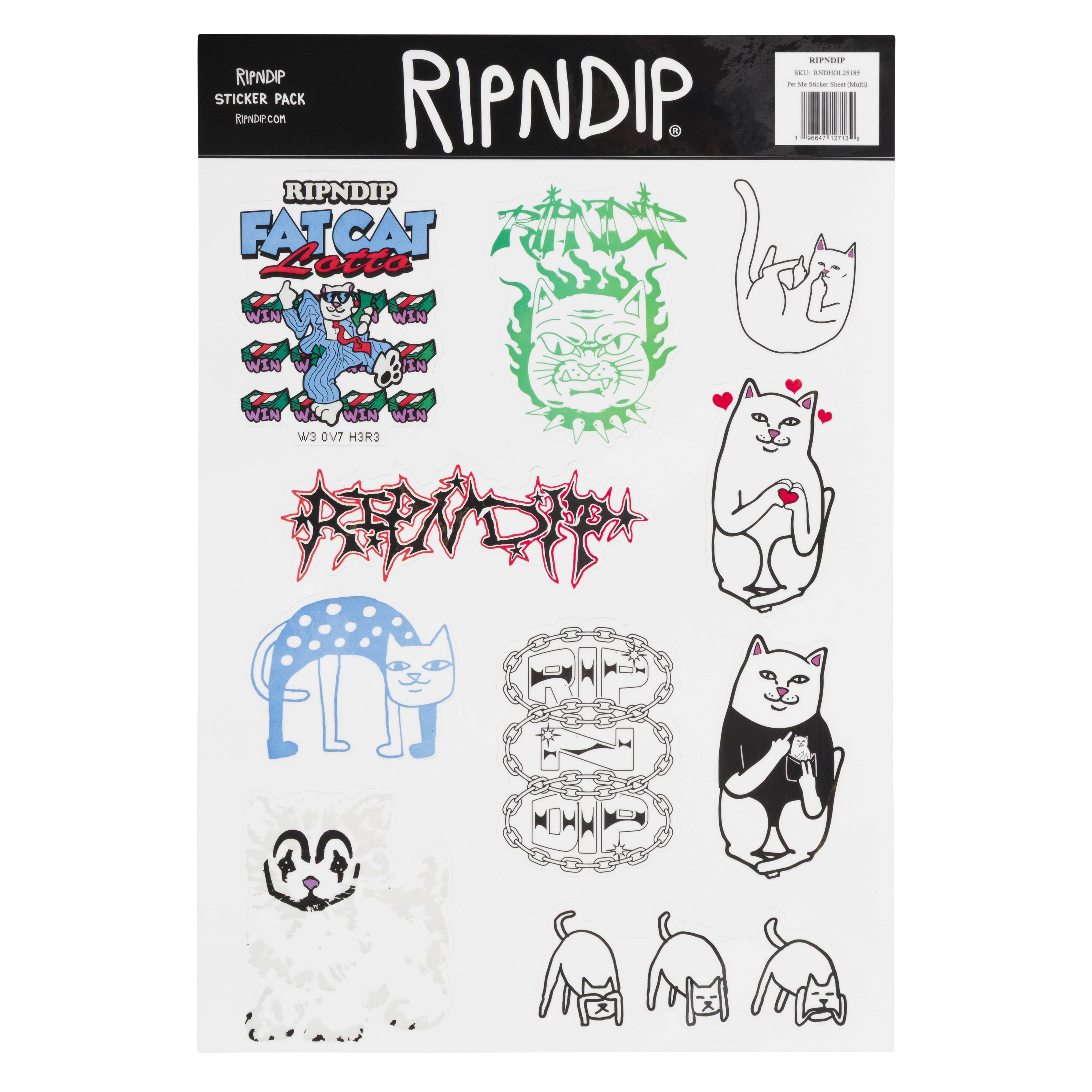 RIPNDIP Pet Me Sticker Sheet (Multi)