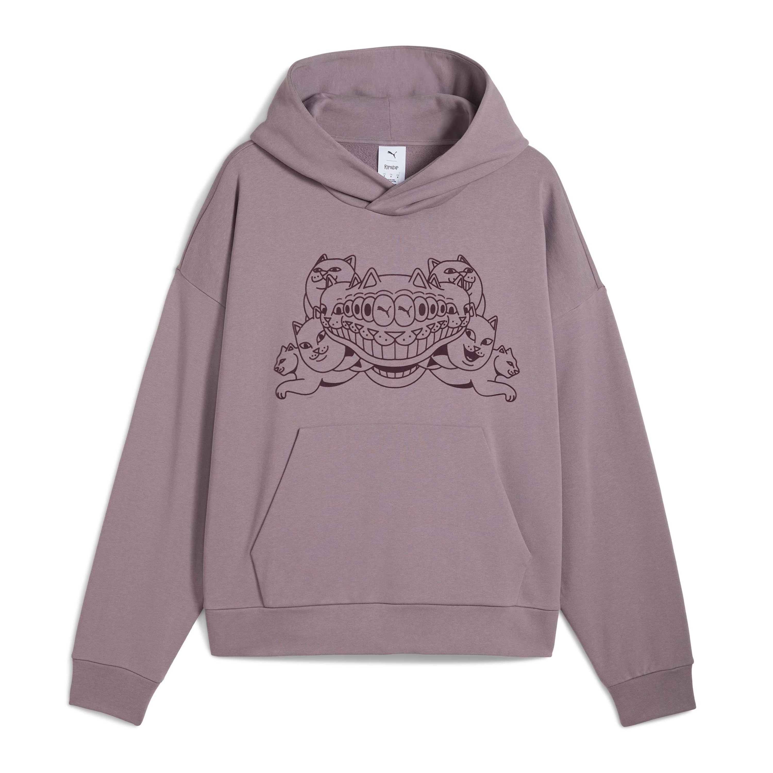 RIPNDIP PUMA X RIPNDIP Boxy Graphic Hoodie (Plum Jam)