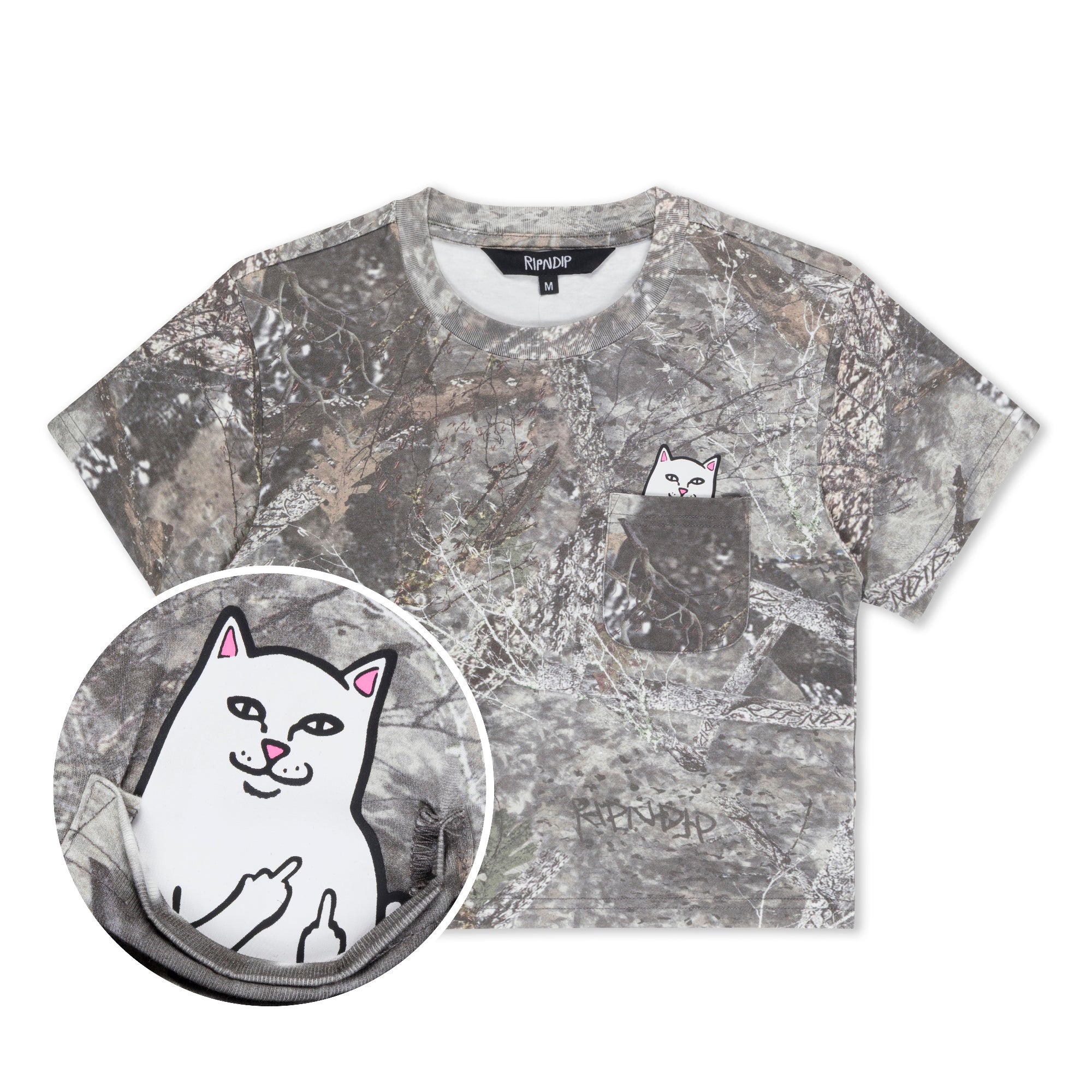 RIPNDIP Lord Nermal Cropped Pocket Tee (Nerm Tree Camo)