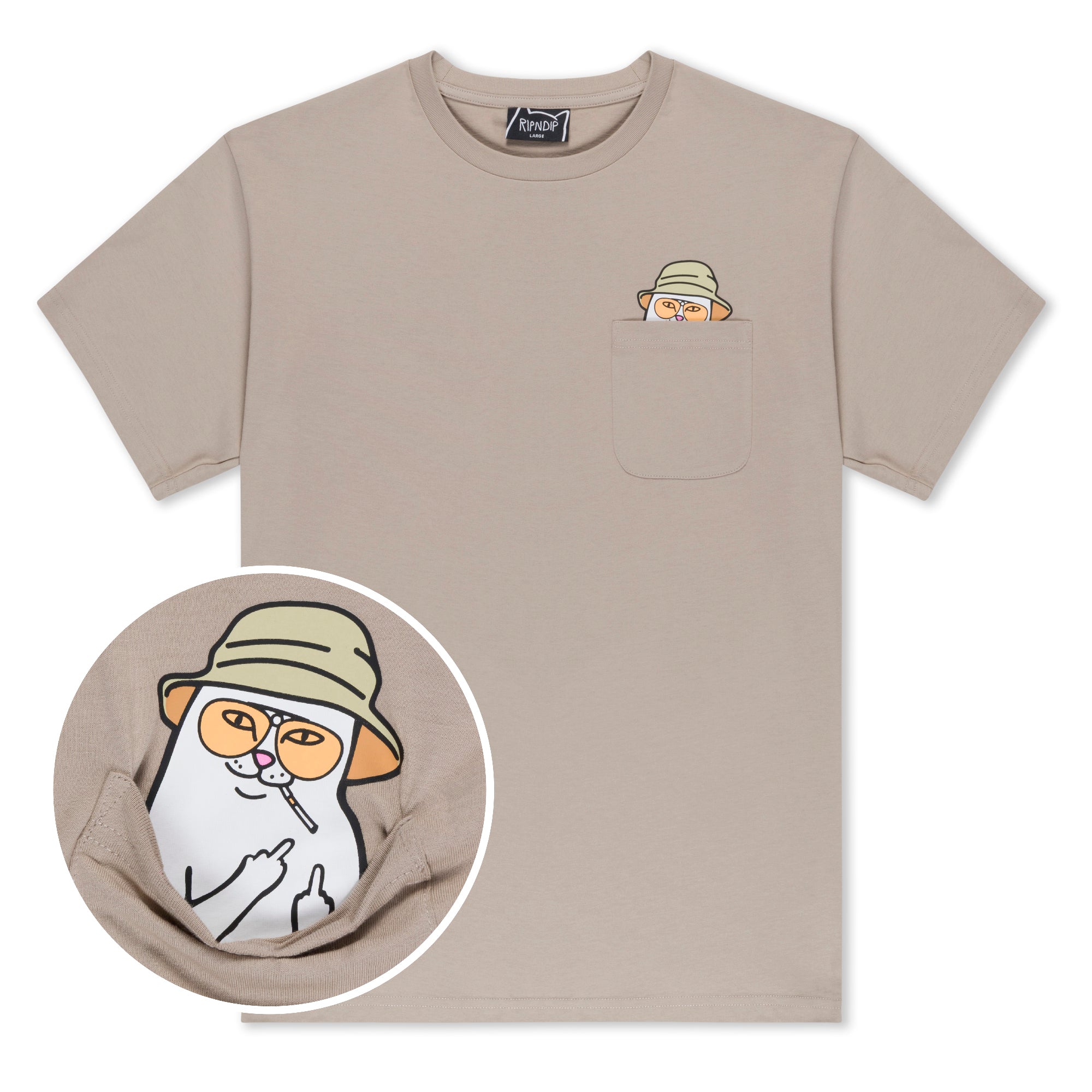 RIPNDIP Nermal S Thompson Pocket Tee (Tan)