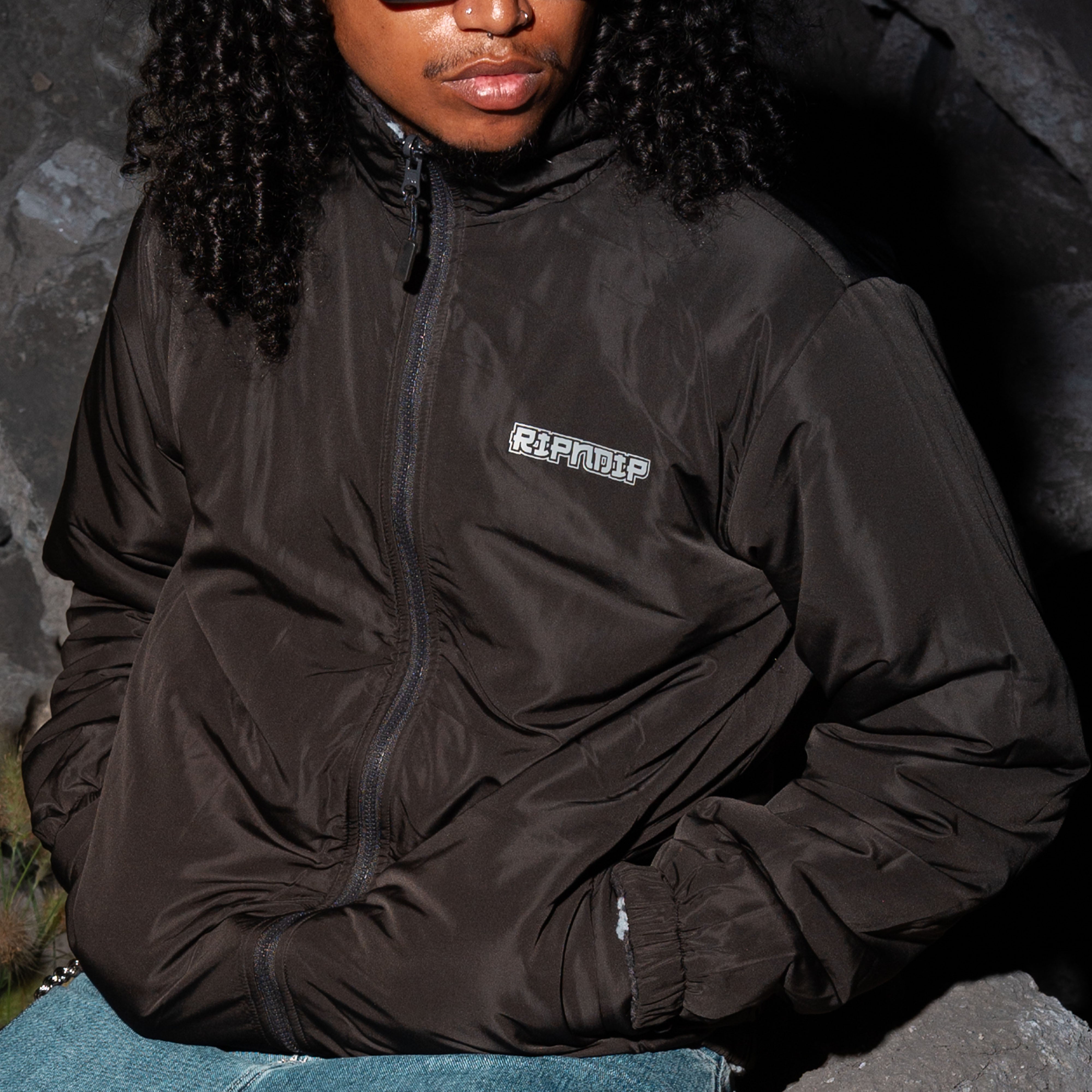 RIPNDIP Haku Reversible Jacket (Black / Charcoal)