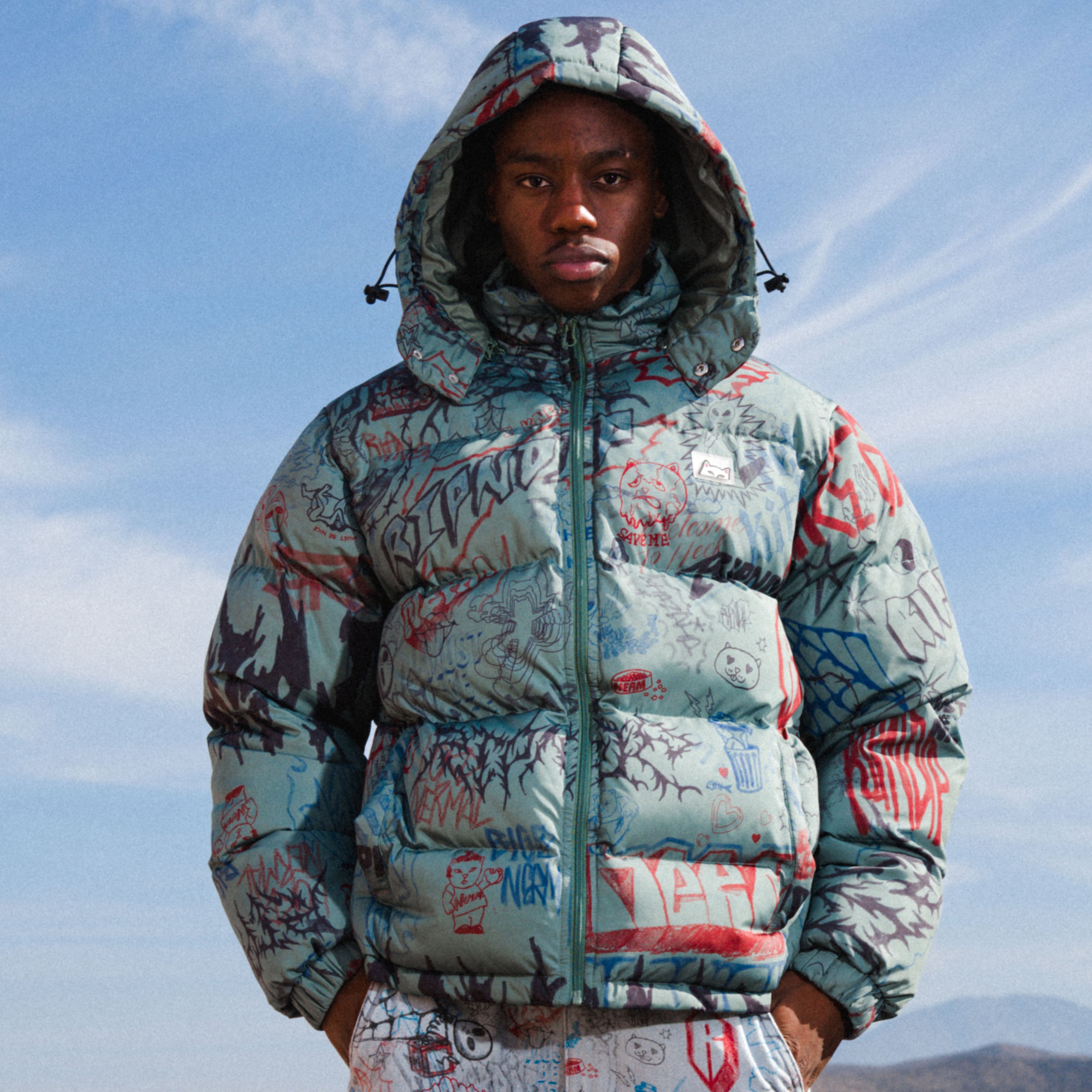 RIPNDIP Marker Puffer Jacket (Olive)