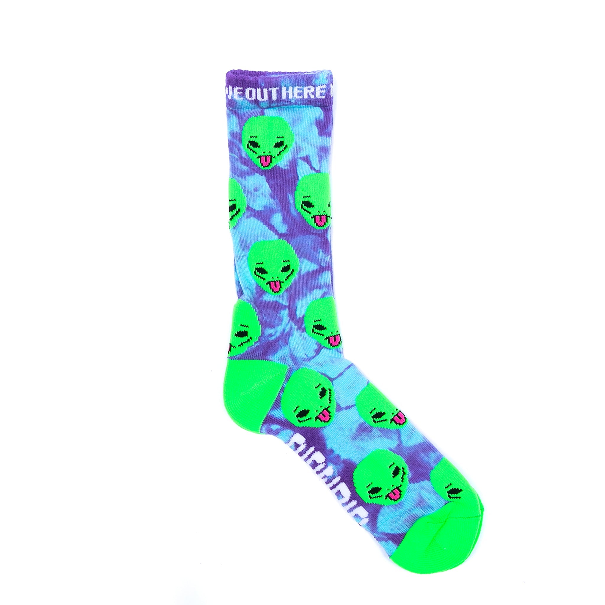 RipNDip We Out Here Socks Purple Tie Dye