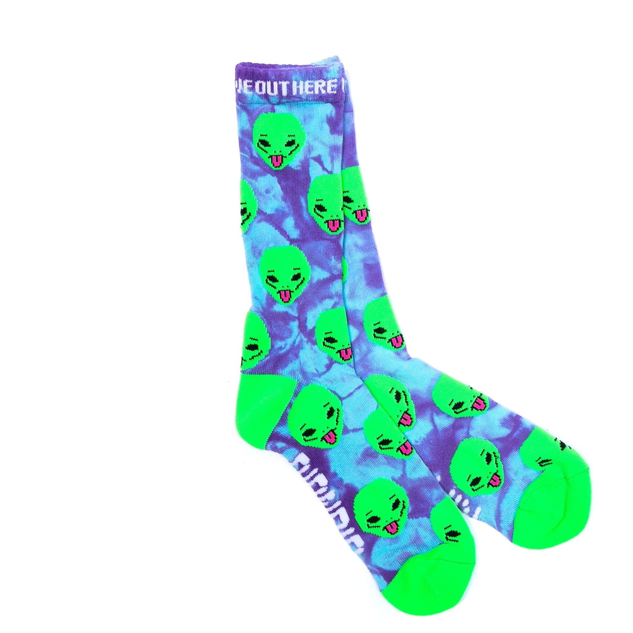 RipNDip We Out Here Socks Purple Tie Dye