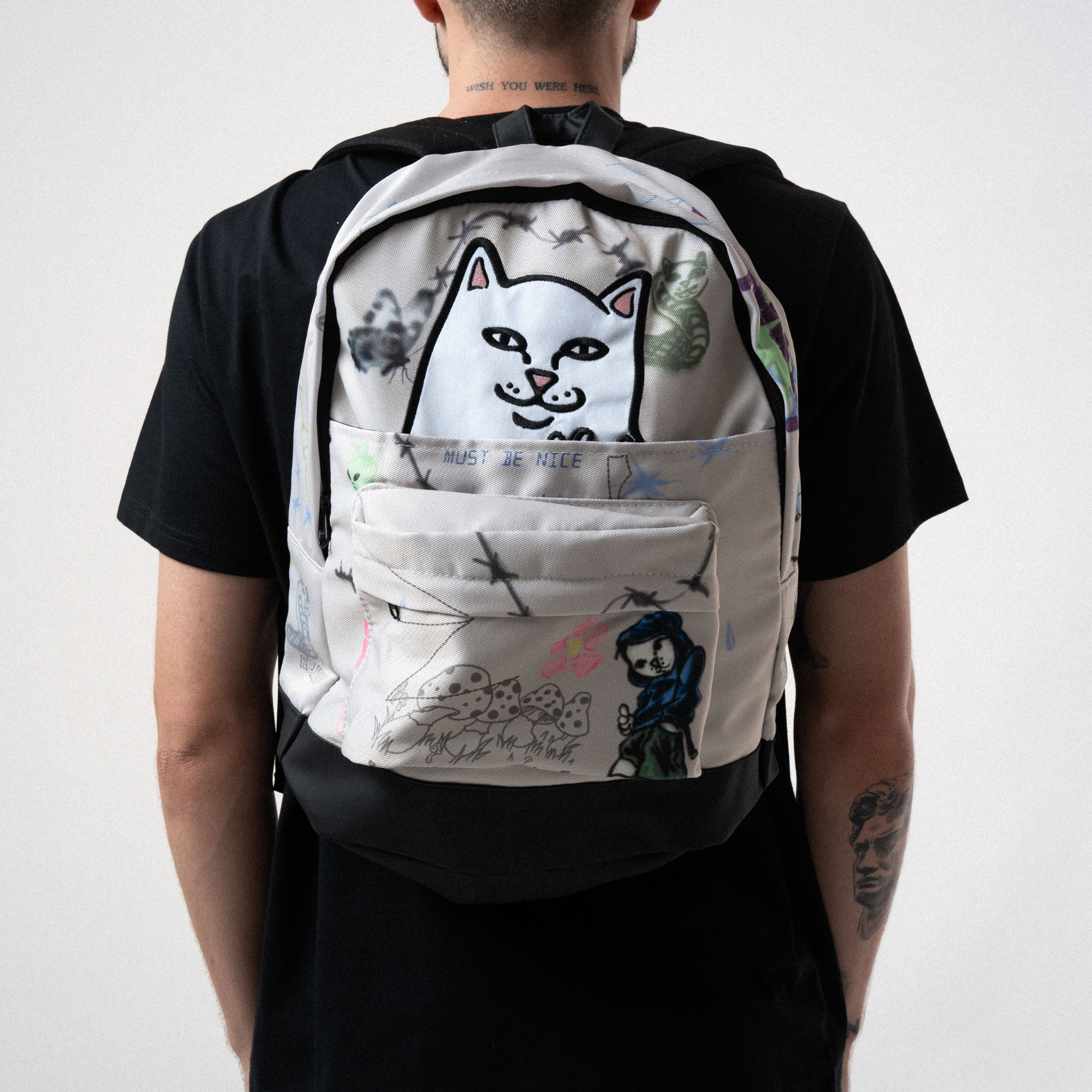 RIPNDIP Goosebumps Velcro Backpack (Bone)